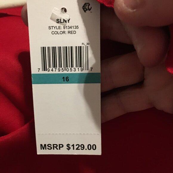 Holiday Rhinestone Evening Dress = Christmas, Church, Weddings,  Large Car1 - Picture 6 of 7